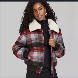Wild Fable plaid bomber jacket